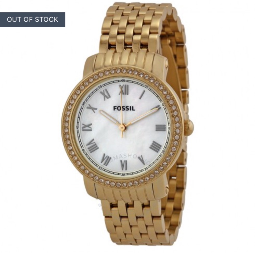 Fossil Mother of pearl gold watch